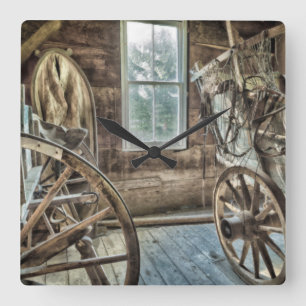 Horloge Carrée Covered wagon