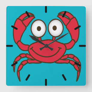 Horloge Carrée Crabe d'amour