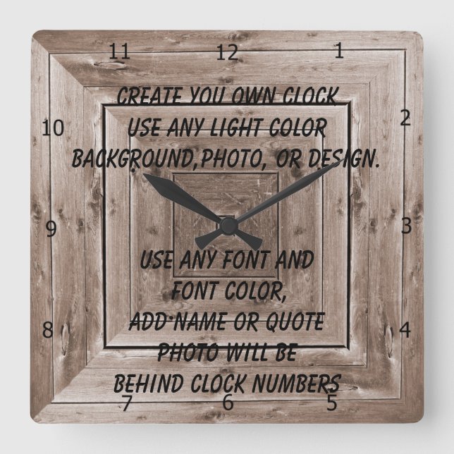 HORLOGE CARRÉE CREATE YOUR OWN (Recto)