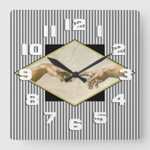 Horloge Carrée Création d'Adam Classic Art Stripes