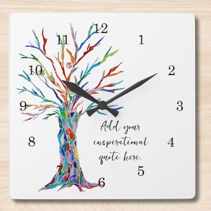 Horloge Carrée Créez Votre Propre Citation Motivationnelle Inspir