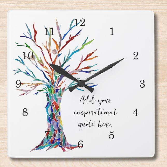 Horloge Carrée Créez Votre Propre Devis De Motivation Inspiration (Créateur téléchargé)