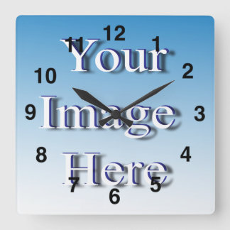 Horloge Carrée Créez votre propre Modèle d'images élégant