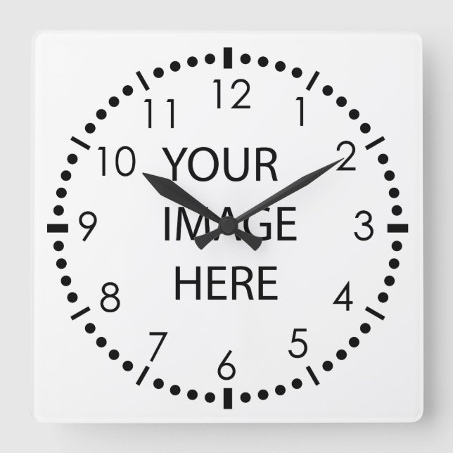 Horloge Carrée Créez votre propre photo (Recto)