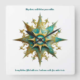 Horloge Carrée Créez votre propre Steampunk Yule Snowflake