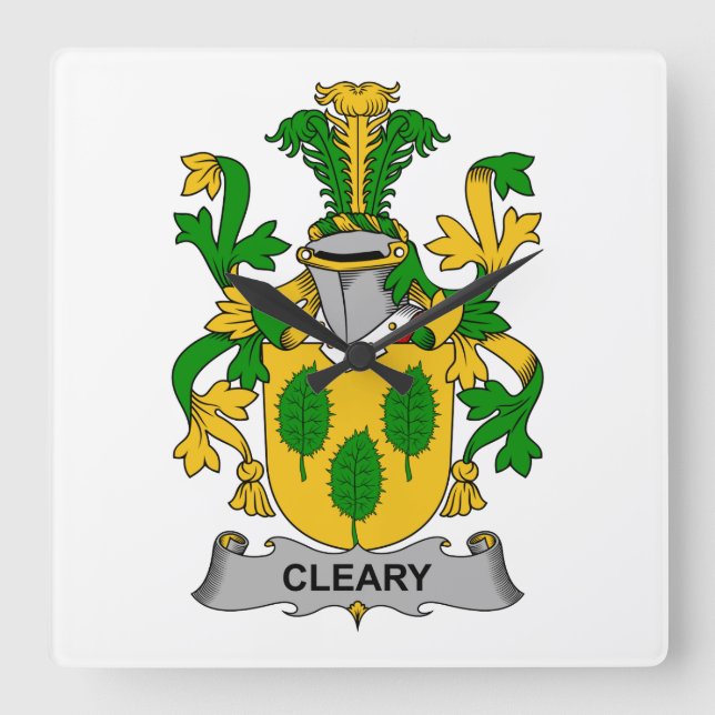 Horloge Carrée Crest Clary Family (Recto)