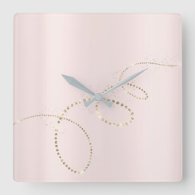 Horloge Carrée Cristaux de Ballet rose Verre congelé Infinité Gri (Recto)