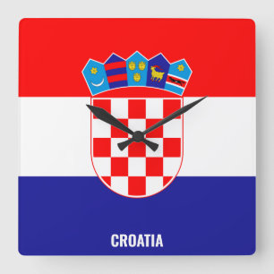 Horloge Carrée Croatia National Flag Patriotic