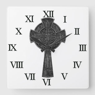 Horloge Carrée Croix celtique