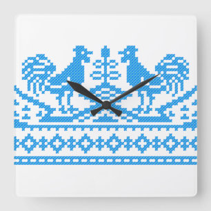 Horloge Carrée Cross-stitch
