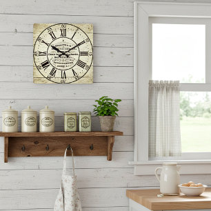 Horloge Carrée Cuisine vintage