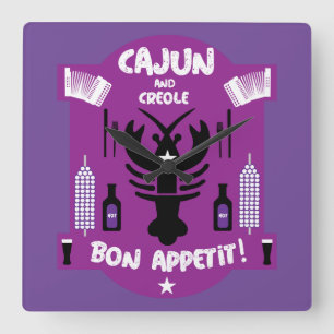 Horloge Carrée Cuisines Cajun et Créole