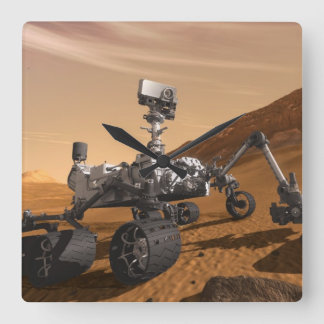 Horloge Carrée Curiosity : Le Rover de Mars