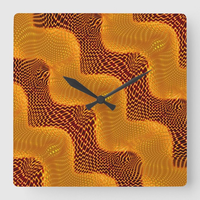 Horloge Carrée Curva laranja e pontos dourados sobre fundo (Recto)