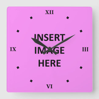 Horloge Carrée Custom Clock Matriplate Black Roman Numerals