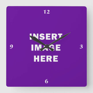 Horloge Carrée Custom Clock Template White Calligraphy Numbers