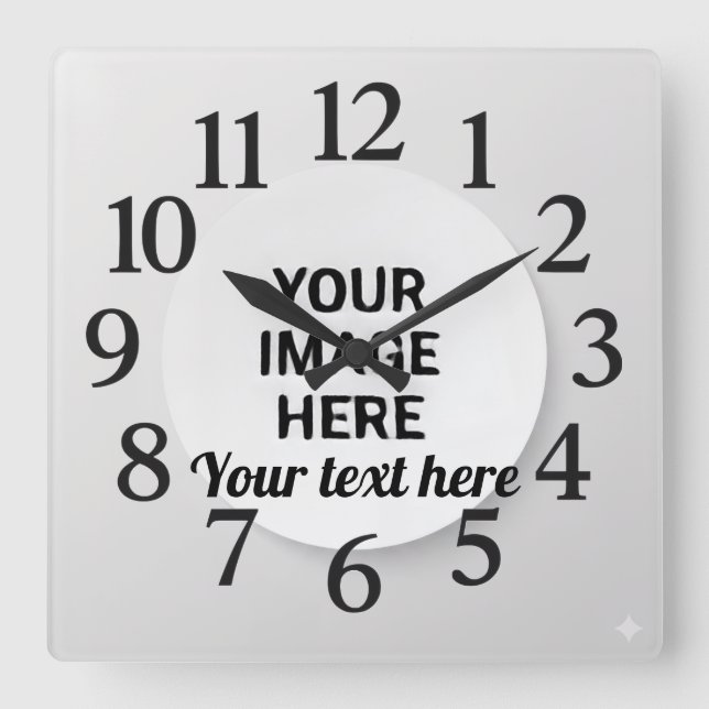 Horloge Carrée Customized Wall Clock (Recto)