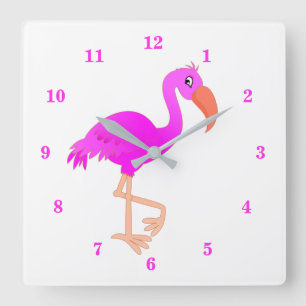 Horloge Carrée Cute Flamme