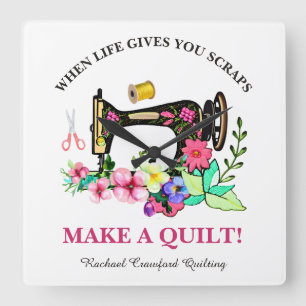 Horloge Carrée Cute Quilters Custom