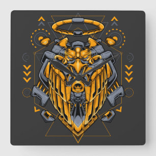 Horloge Carrée Cyborg Square Wall Clock