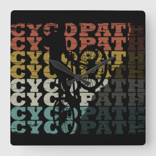 Horloge Carrée Cycopath drôle vélo