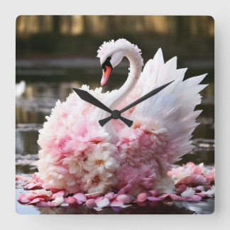 Horloge Carrée Cygne de Fairytale
