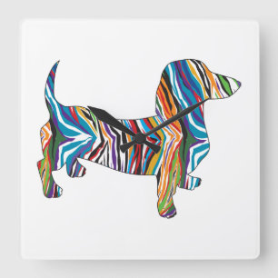 Horloge Carrée Dachshund