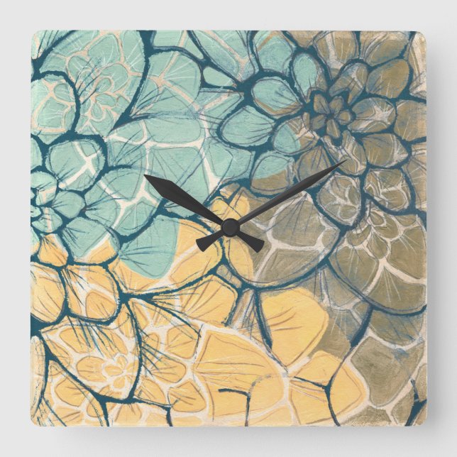 Horloge Carrée Dahlia Dance I (Recto)