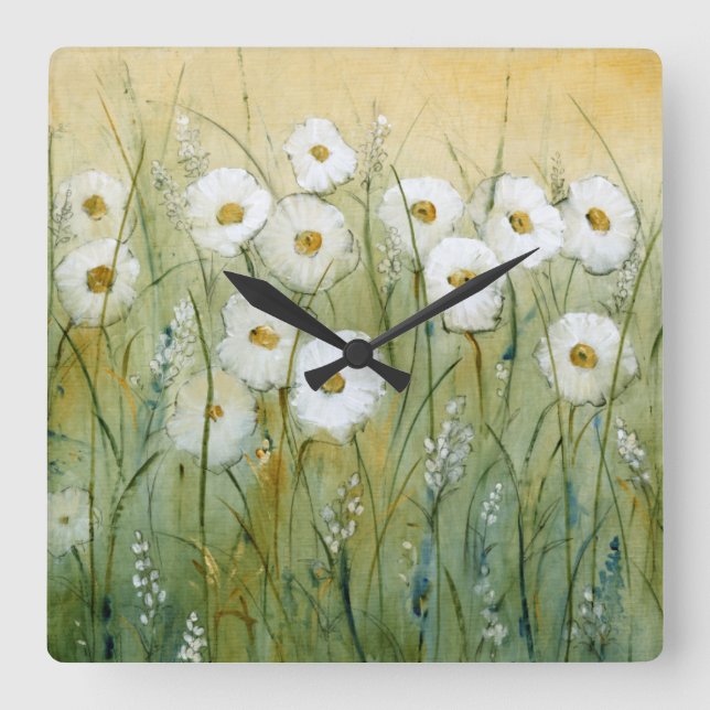 Horloge Carrée Daisy Spring I (Recto)
