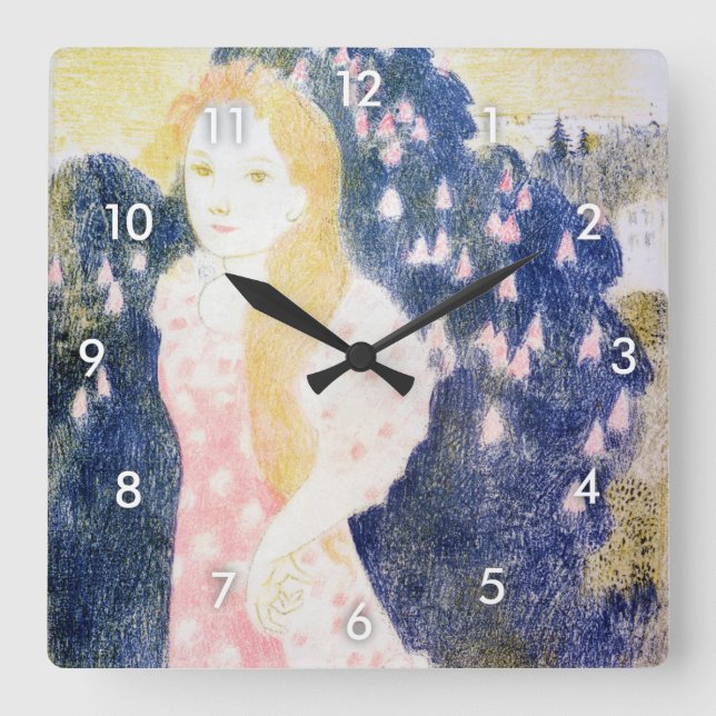 Horloge Carrée Dame en robe rose, Maurice Denis (Recto)