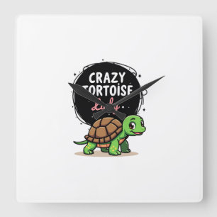 Horloge Carrée Dame Tortue Folle Tortues Maman Femmes Tortue (2)