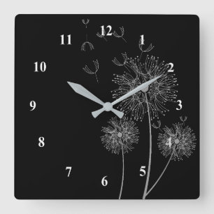 Horloge Carrée Dandelion flower clock