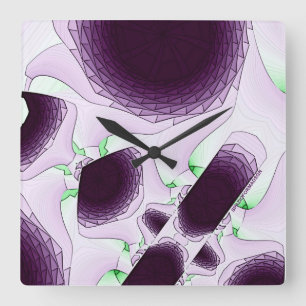 Horloge Carrée Dans l'ombre de la couleur Violet