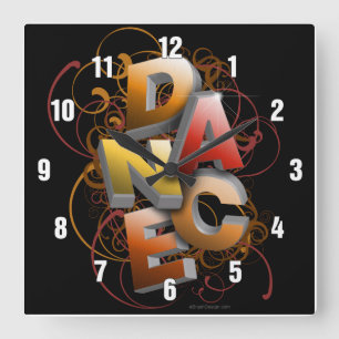 Horloge Carrée Danse 3D (automne)