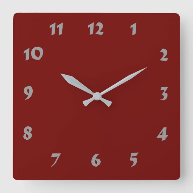 Horloge Carrée Dark Red clock (Recto)