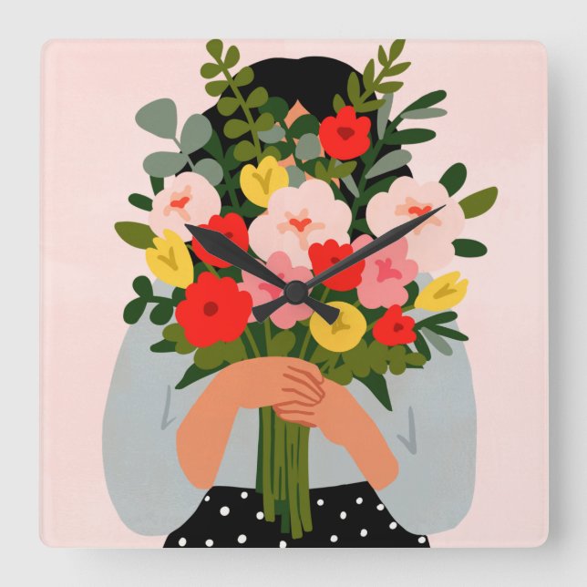 Horloge Carrée Darling Valentine II (Recto)