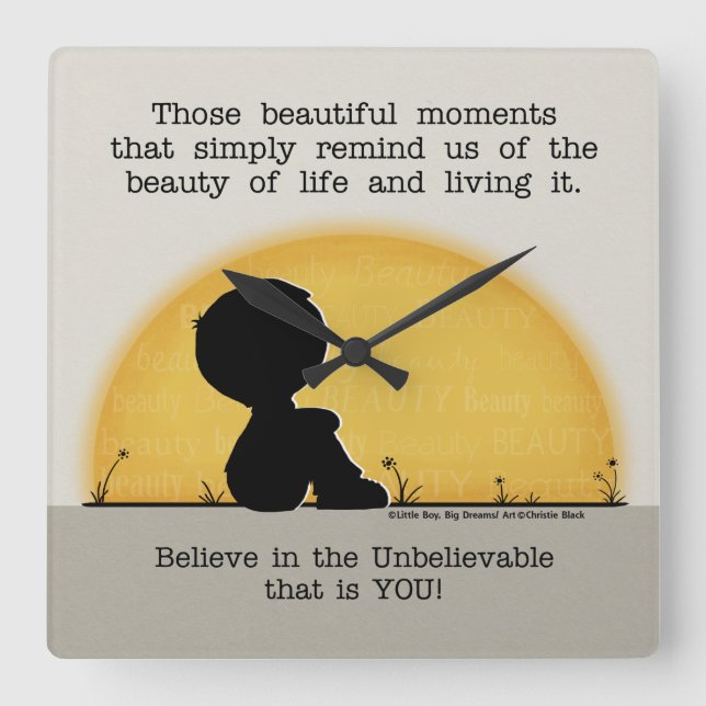 Horloge Carrée De beaux moments (Recto)