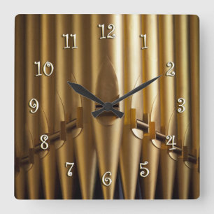 Horloge carrée de tuyaux d'organe