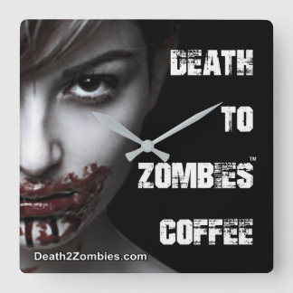 Horloge Carrée Décès à l'horloge café Zombies
