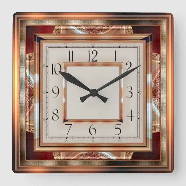 Horloge Carrée Déco (Recto)