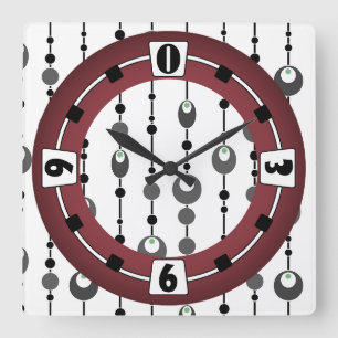 Horloge Carrée Déco ornementale de design rétro Abstrait