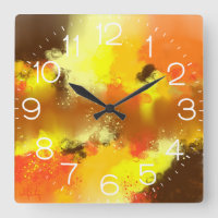 Décor Abstrait Jaune Orange Contemporain