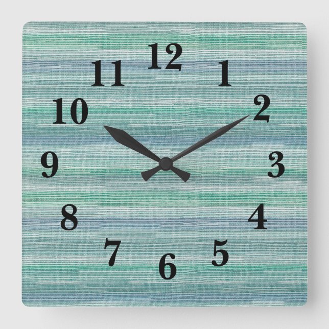 Horloge Carrée Décor de plage Seagrass Texture (Recto)
