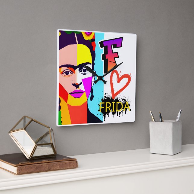 Horloge Carrée Décor mur FRIDA (Bureau)
