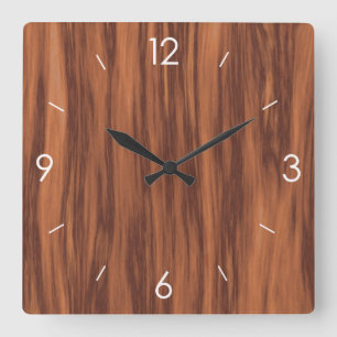 Horloge Carrée Décor rustique vintage en bois
