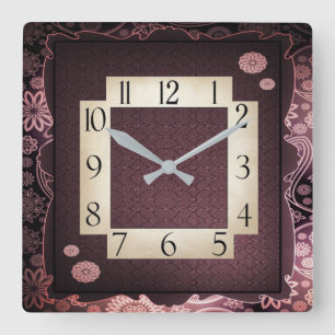 Horloge Carrée Décoratif violet