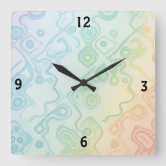 Horloge Carrée Décoration de salle moderne esthétique, dégradé de