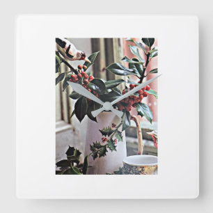 HORLOGE CARRÉE **DECORATIONS DE CHRISTMAS** CLOCK