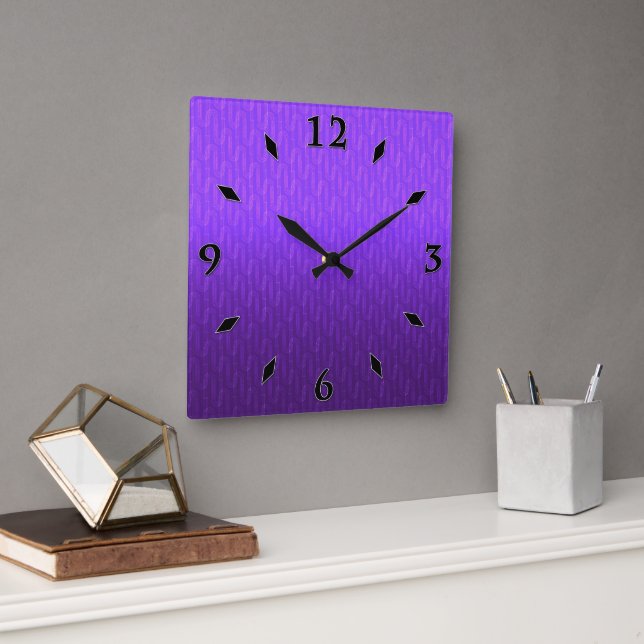 Horloge Carrée Dégradé du lilas néon. (Bureau)