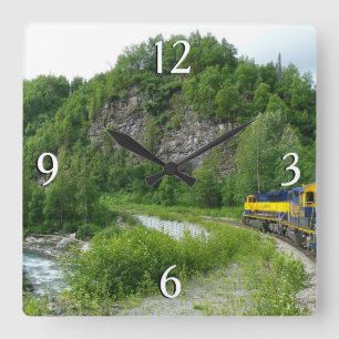 Horloge Carrée Denali Express Alaska Train Vacation Photographie